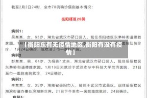 【衡阳东有无疫情地区,衡阳有没有疫情】