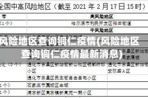 风险地区查询铜仁疫情(风险地区查询铜仁疫情最新消息)