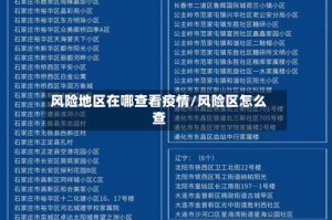 风险地区在哪查看疫情/风险区怎么查