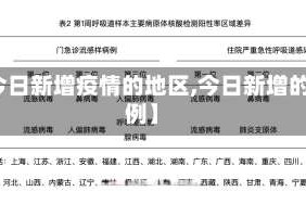 【今日新增疫情的地区,今日新增的病例】