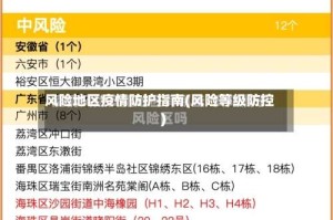 风险地区疫情防护指南(风险等级防控)