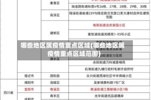 哪些地区属疫情重点区域(哪些地区属疫情重点区域范围)
