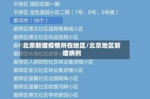 北京新增疫情所在地区/北京地区新增病例