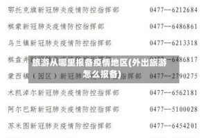 旅游从哪里报备疫情地区(外出旅游怎么报备)
