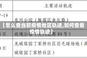 【怎么查当前疫情地区轨迹,如何查看疫情轨迹】