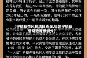 【宁德疫情风控地区查询,福建宁德疫情风险等级划分】