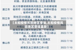 【太和疫情风险地区查询,太和疫情风险地区查询最新】