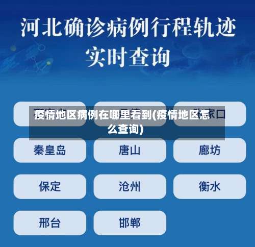 疫情地区病例在哪里看到(疫情地区怎么查询)-第1张图片