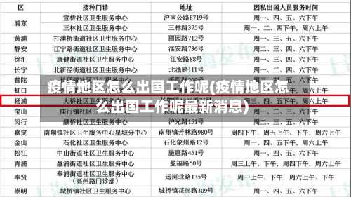 疫情地区怎么出国工作呢(疫情地区怎么出国工作呢最新消息)-第1张图片
