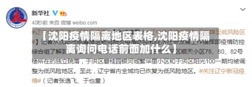 【沈阳疫情隔离地区表格,沈阳疫情隔离询问电话前面加什么】-第1张图片