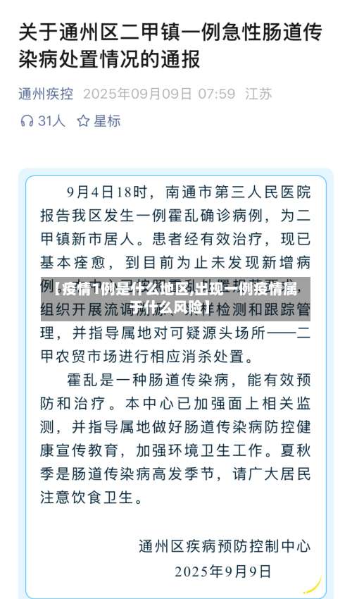 【疫情1例是什么地区,出现一例疫情属于什么风险】-第2张图片
