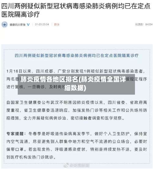 肺炎疫情各地区排名(肺炎疫情全国详细数据)-第1张图片