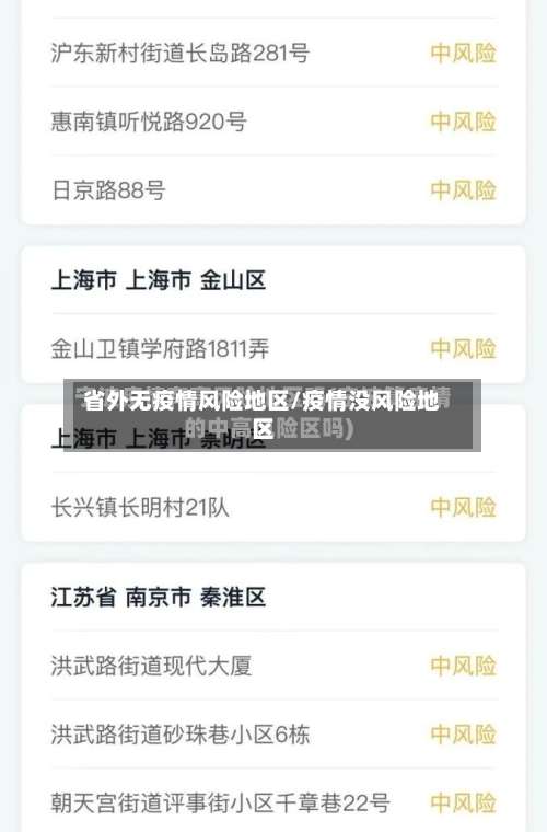 省外无疫情风险地区/疫情没风险地区-第2张图片