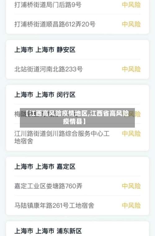 【江西高风险疫情地区,江西省高风险疫情县】-第1张图片