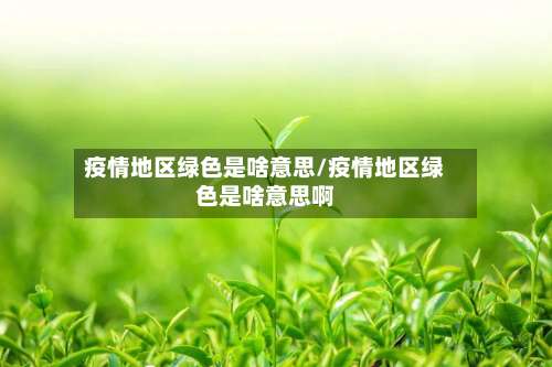 疫情地区绿色是啥意思/疫情地区绿色是啥意思啊-第2张图片